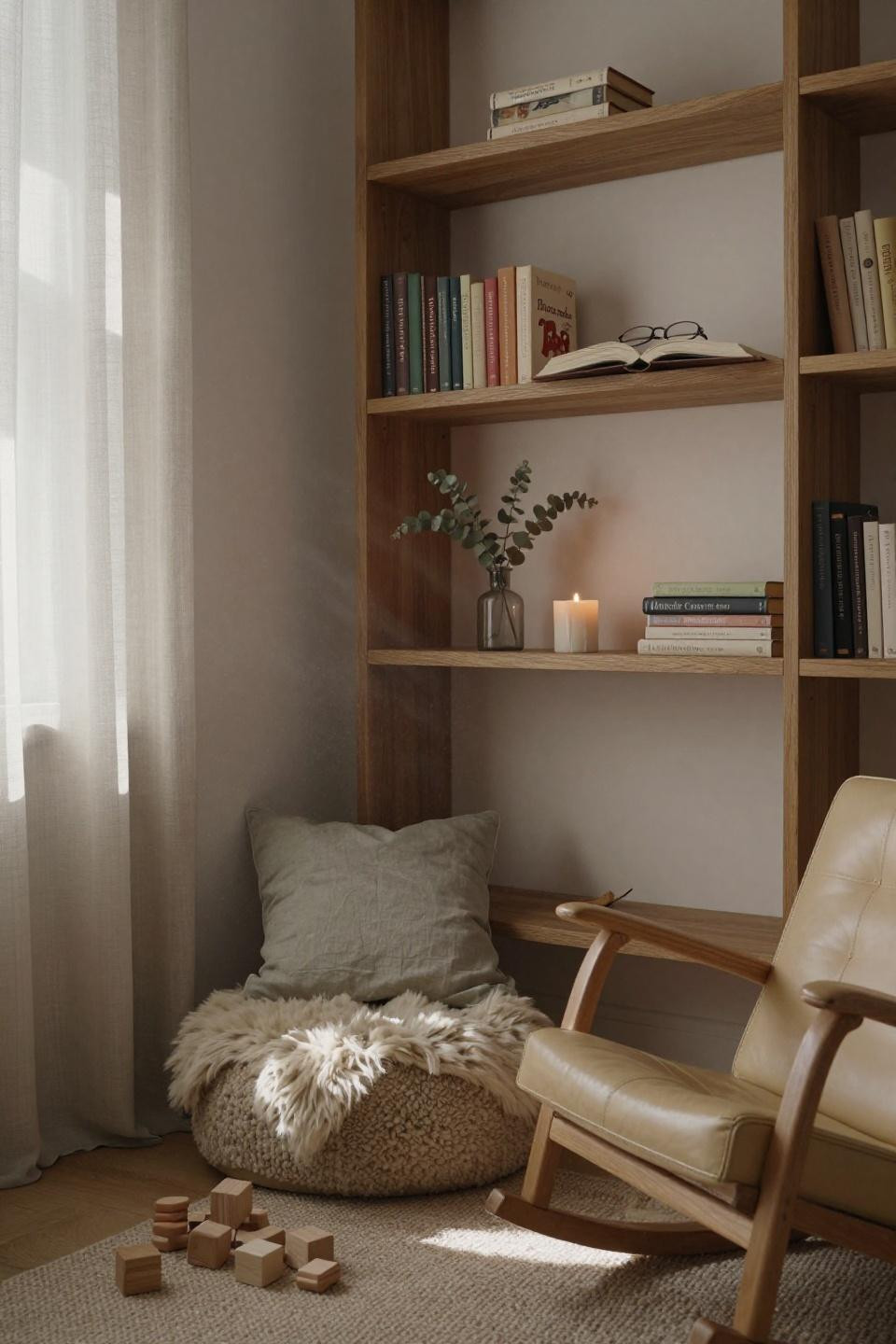 Nursery Bookshelf built-in storage