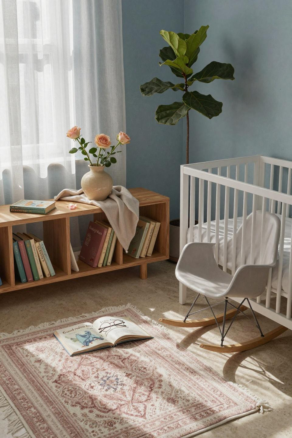 Nursery Bookshelf in natural light