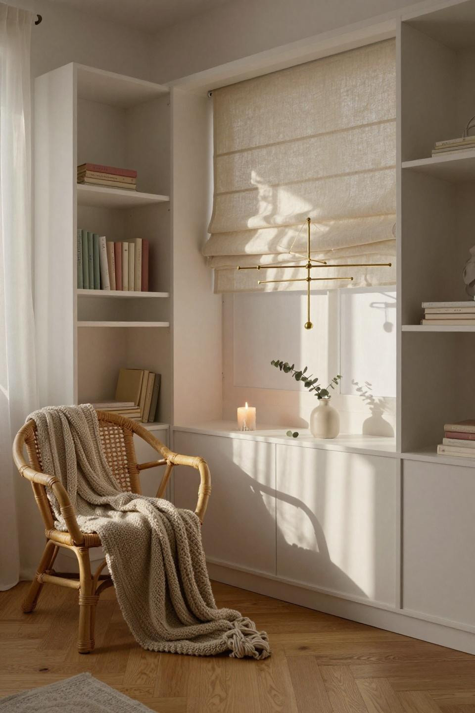 Nursery Bookshelf with mobile