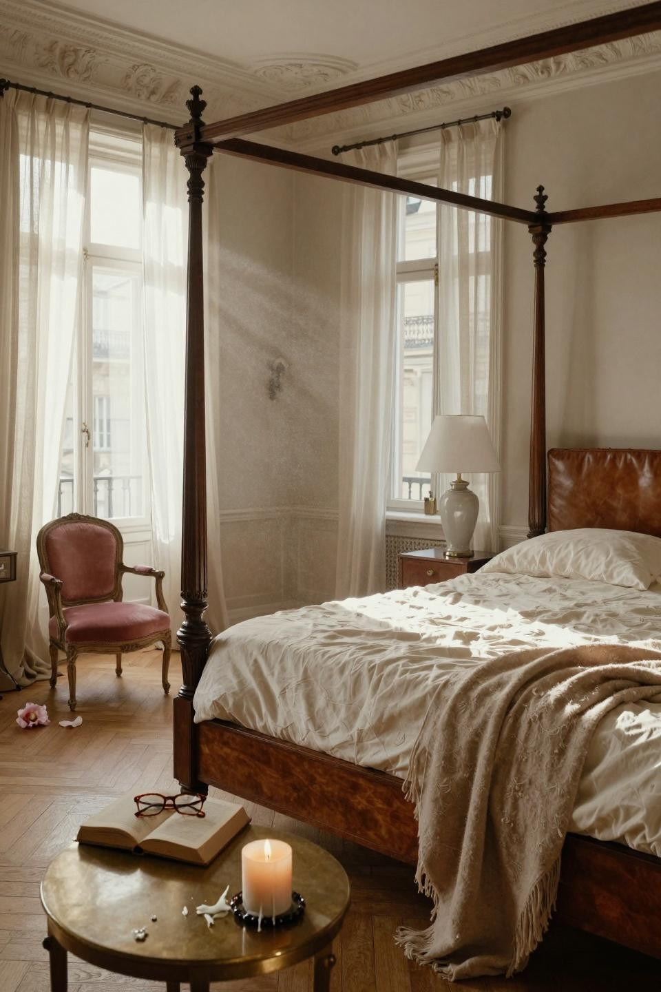 Luxurious bedrooms master romantic with carved wood frame