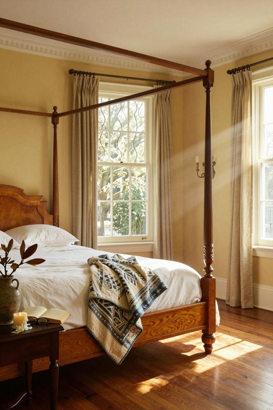 Classic southern home decor - traditional bedroom with canopy bed
