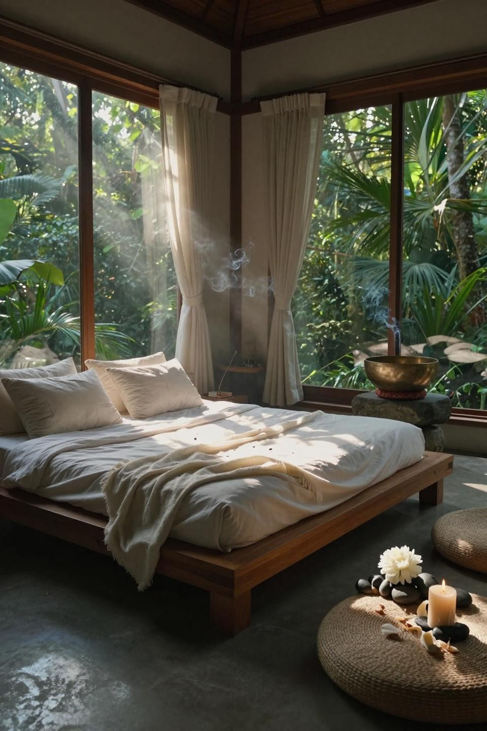 Spiritual Room Ideas - Balinese villa with teak platform