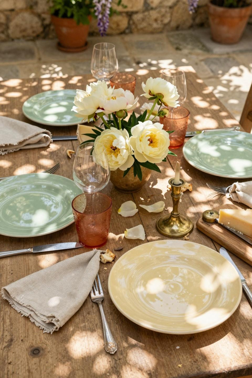 spring tablescapes - colorful maximalist table with Portuguese ceramics