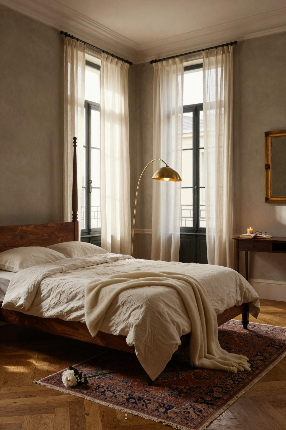 Unique bedroom design in converted Parisian atelier