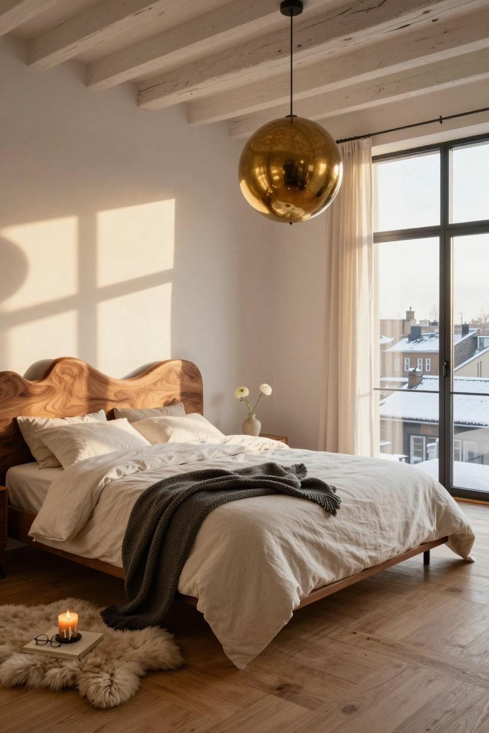 Unique bedroom design with Scandinavian style and natural light