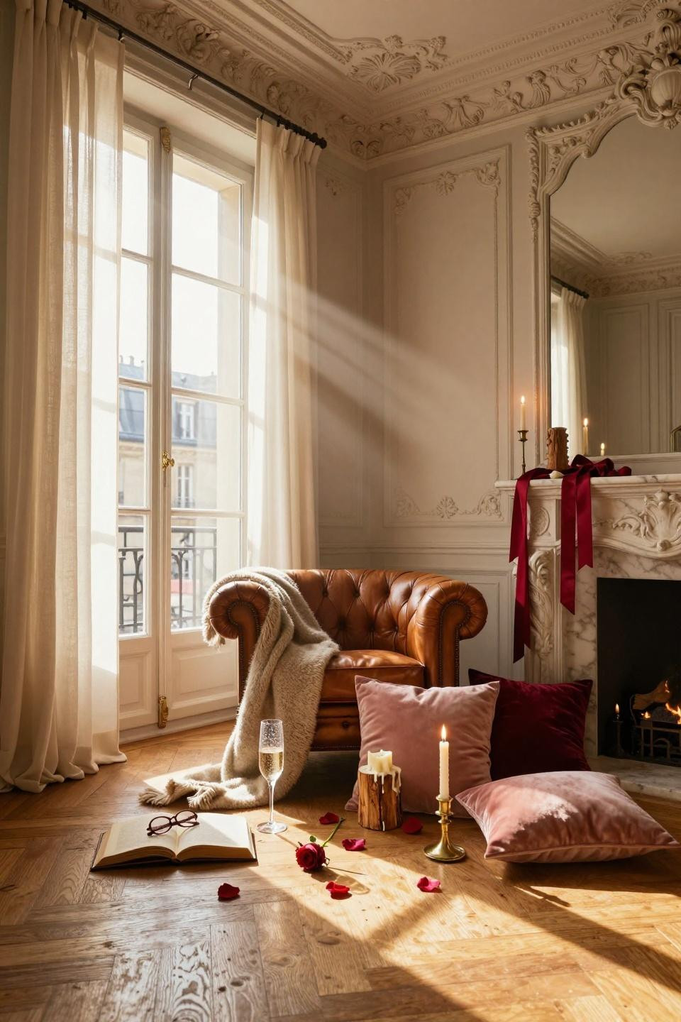 Valentines Day Decorations Bedroom with blush and burgundy color palette