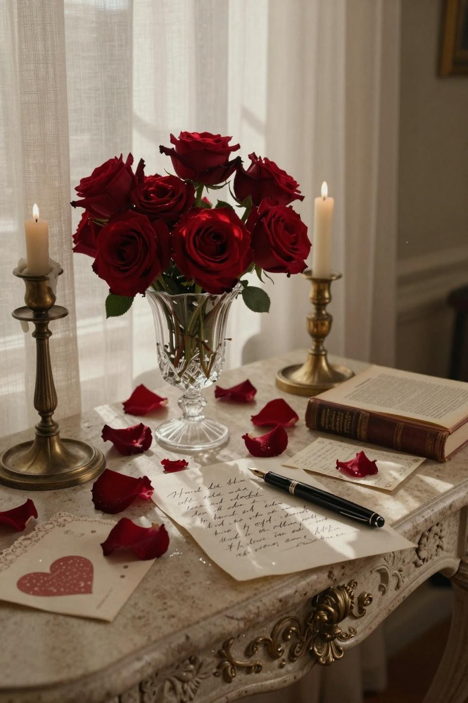 Valentines Day Decorations Restaurant - elegant console table display