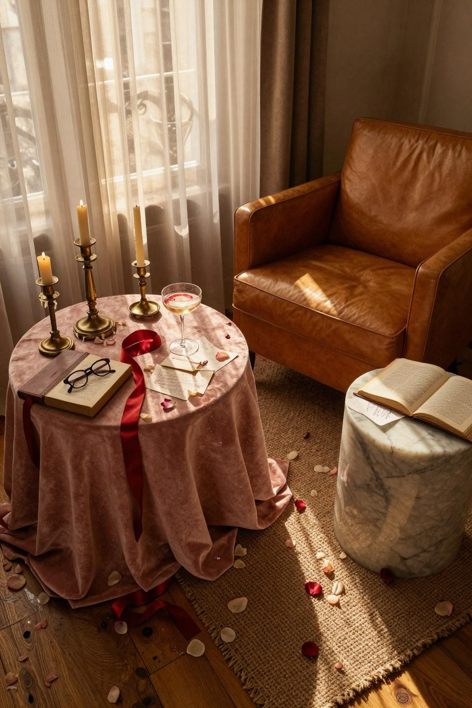 Valentines Day Decorations Restaurant - intimate hotel suite table setting