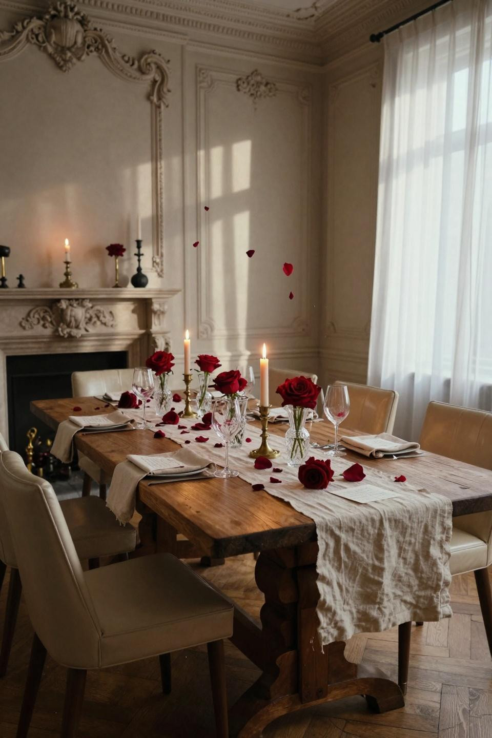 Valentines Day Decorations Restaurant - elegant private dining setup
