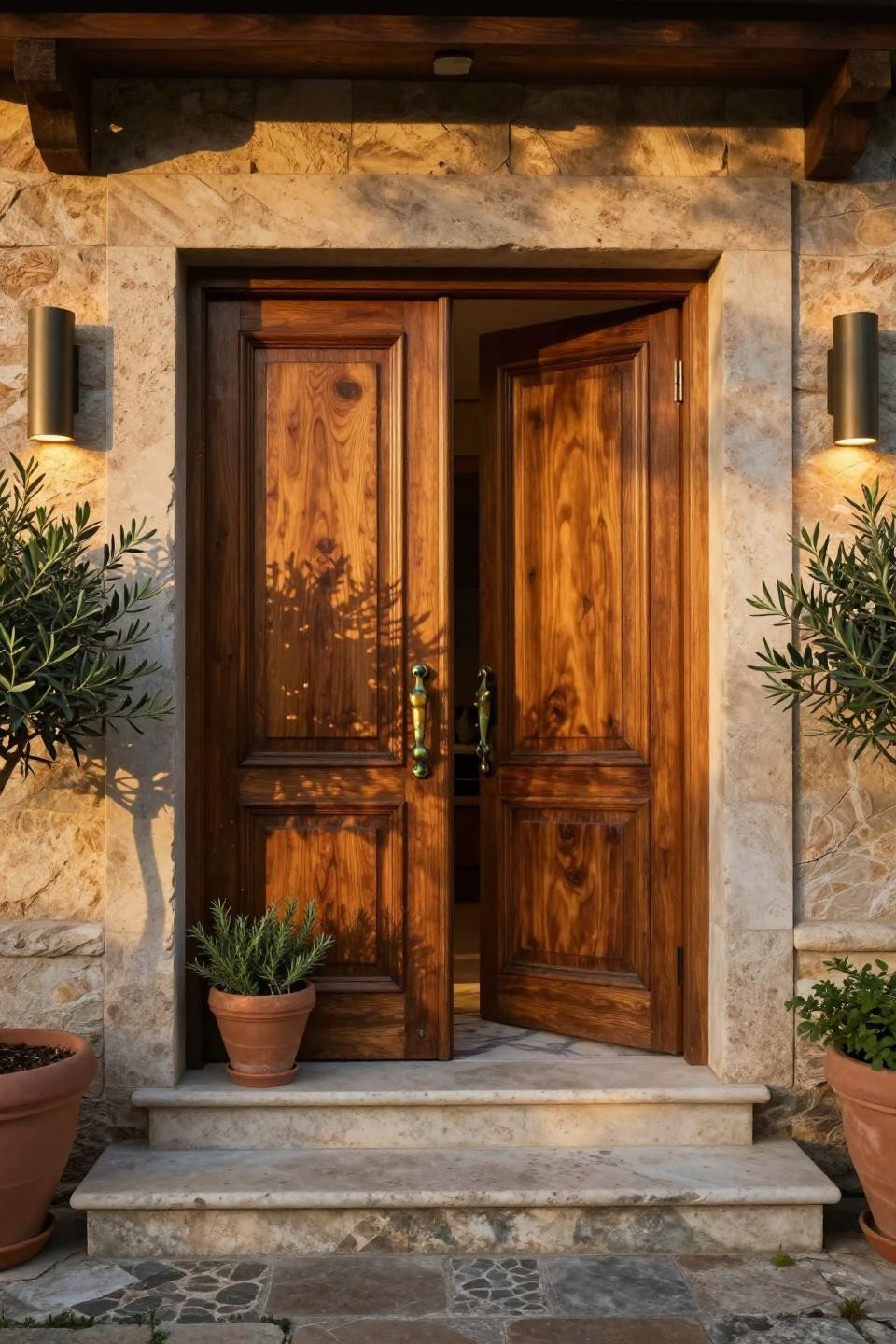 Main Door Design Modern Front Entry - limestone townhouse with mahogany