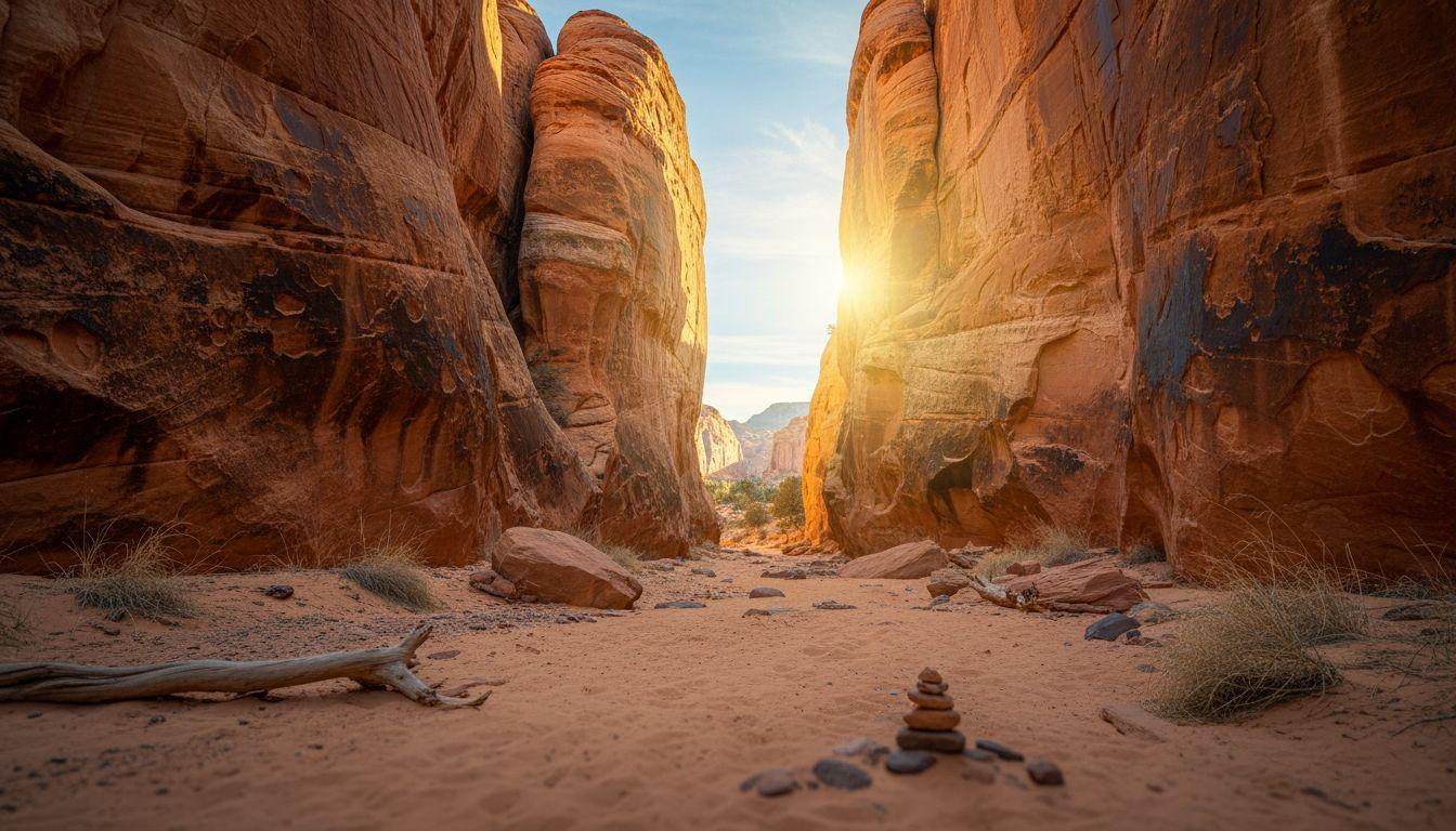 This Utah wash glows gold for 30 minutes when winter light cuts through at 8am