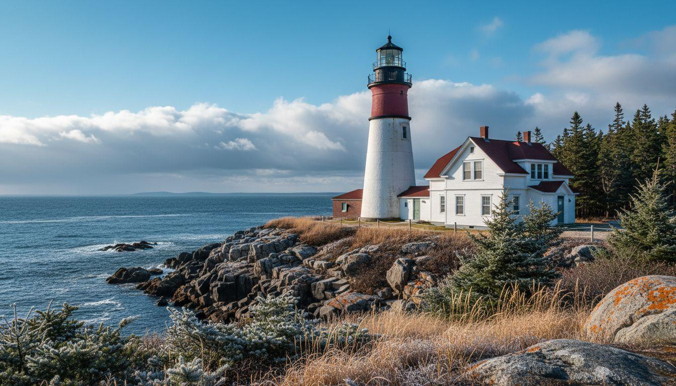 This Maine lighthouse marks where America begins in February fog