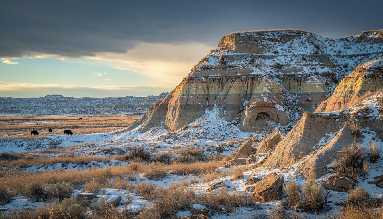 Better than Pinnacles where 50 people crowd sunset and Hay Butte keeps snow-glow formations for you alone