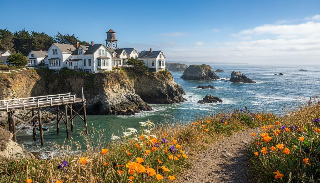 Forget Big Sur where parking costs and Mendocino keeps fog-wrapped bluffs for free