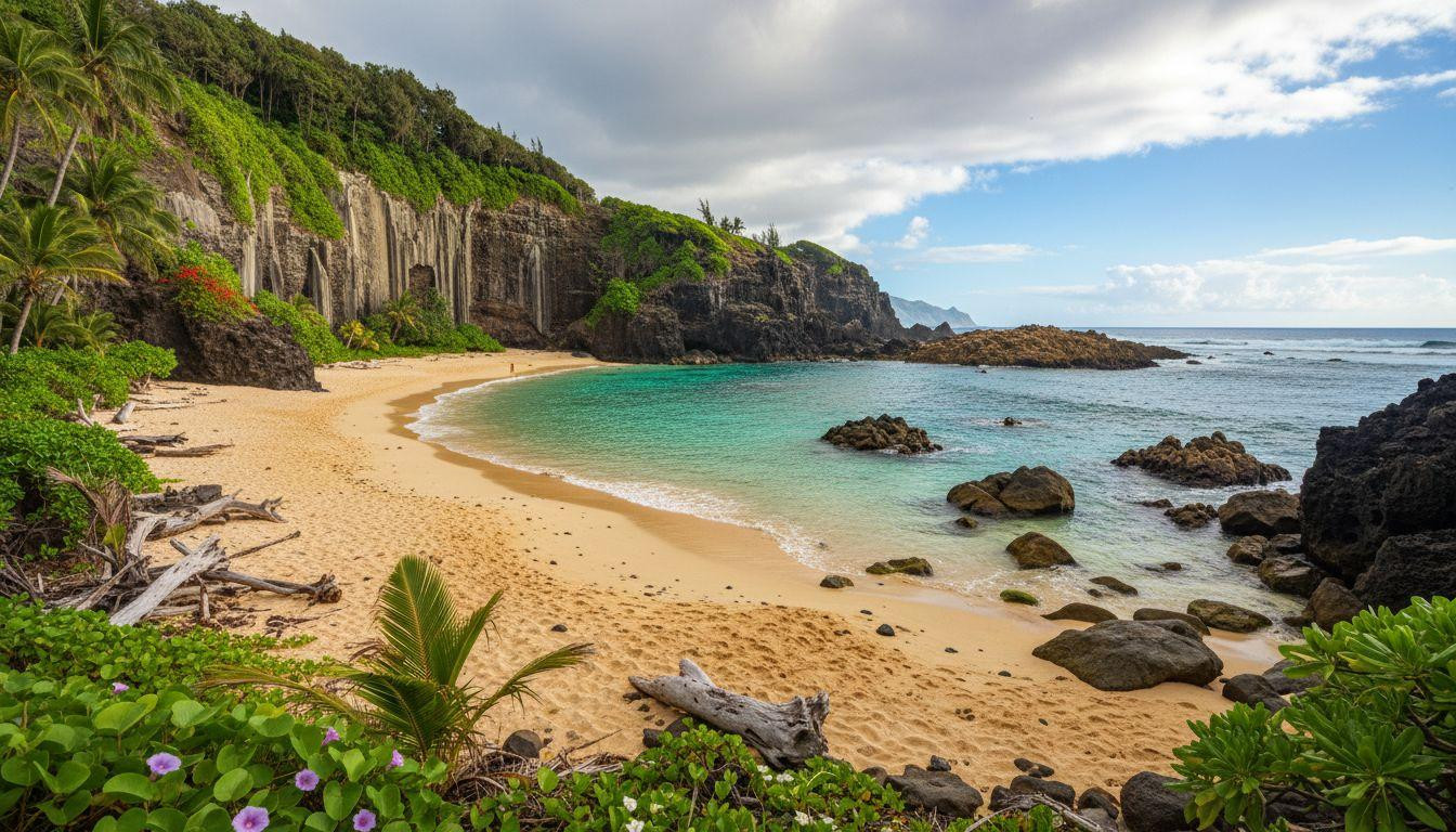 This Kauai cove stays calm while winter surf pounds one mile west
