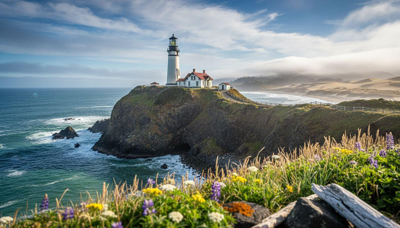 This Oregon lighthouse where fog hides the coast until 9am