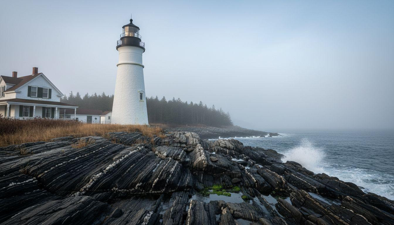 6 Maine lighthouses where fog hides granite towers until 9am