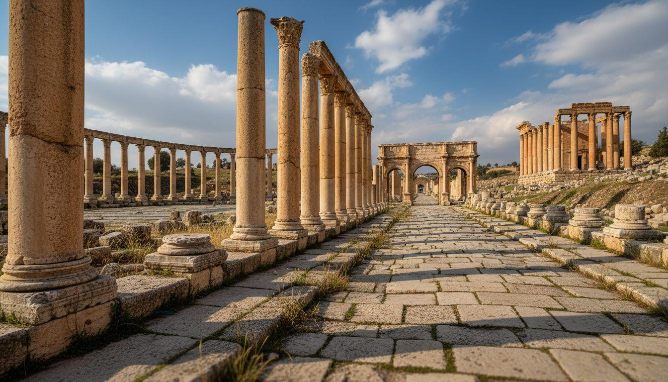 Better than Pompeii where 11,000 tourists wait and Jerash keeps Roman columns empty for