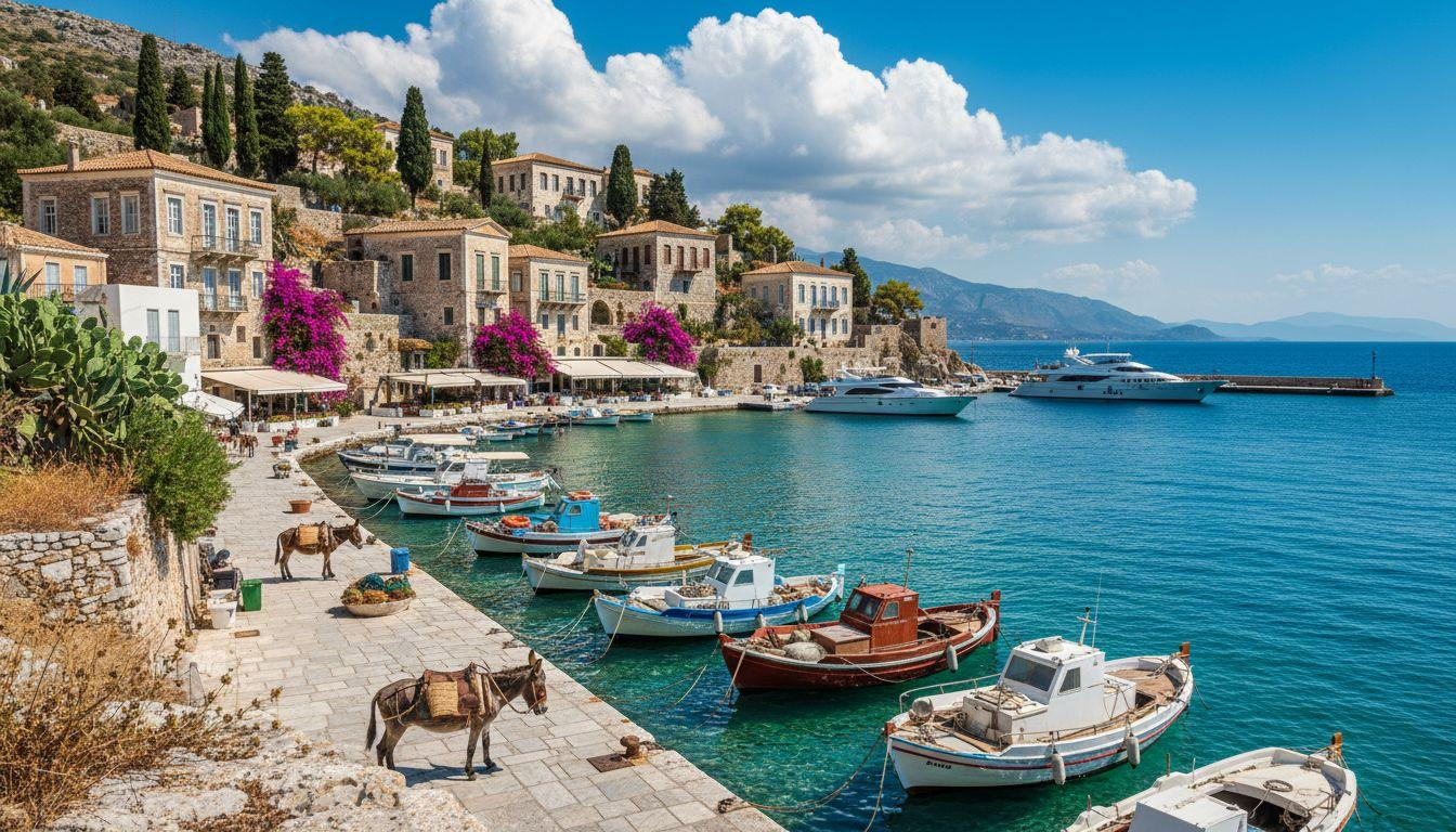 Forget Santorini where hotels cost 0 and Hydra keeps donkey-quiet harbors for