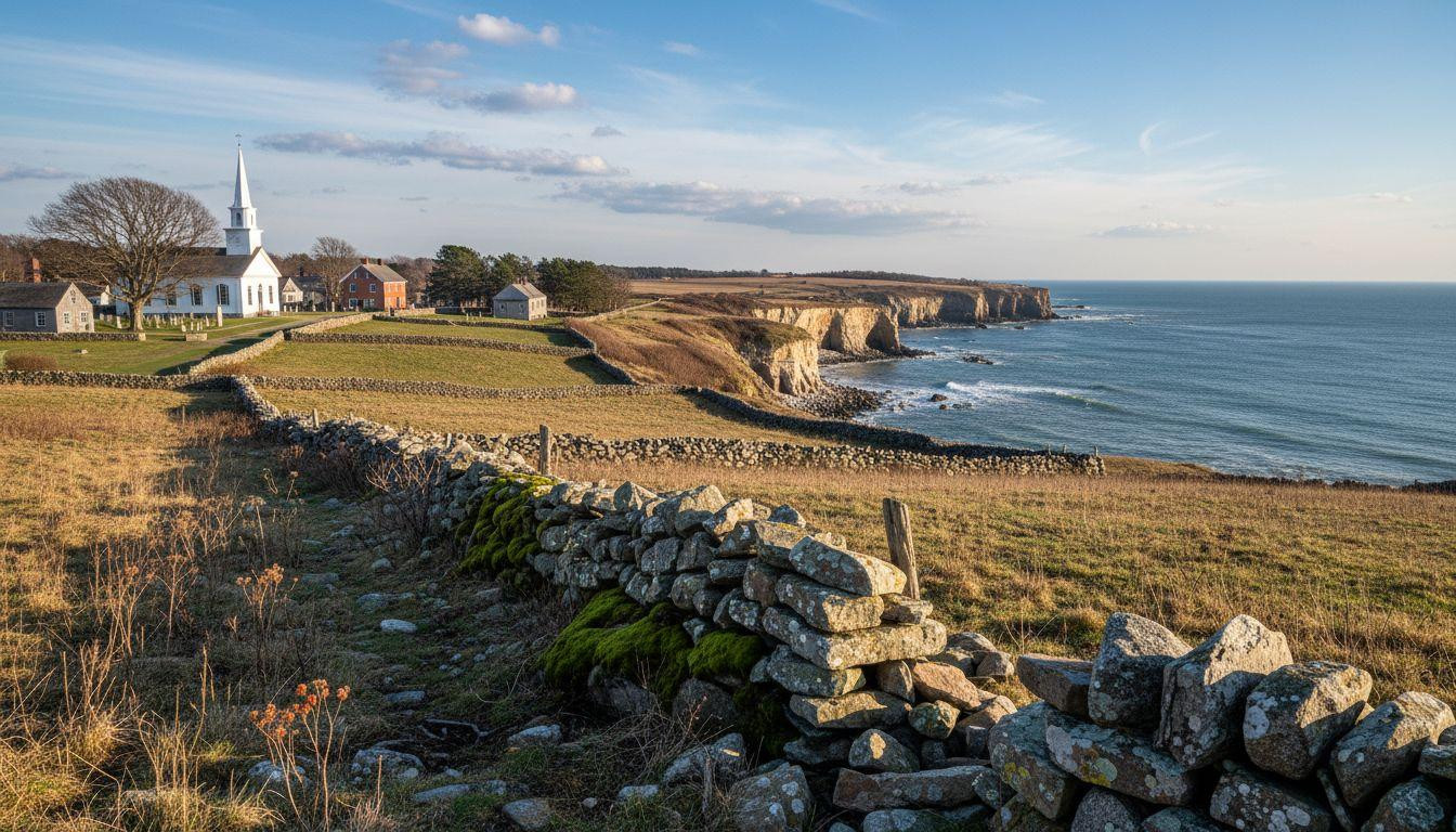 This Rhode Island town has 20,000 miles of stone walls and morning fog 9 miles from Newport