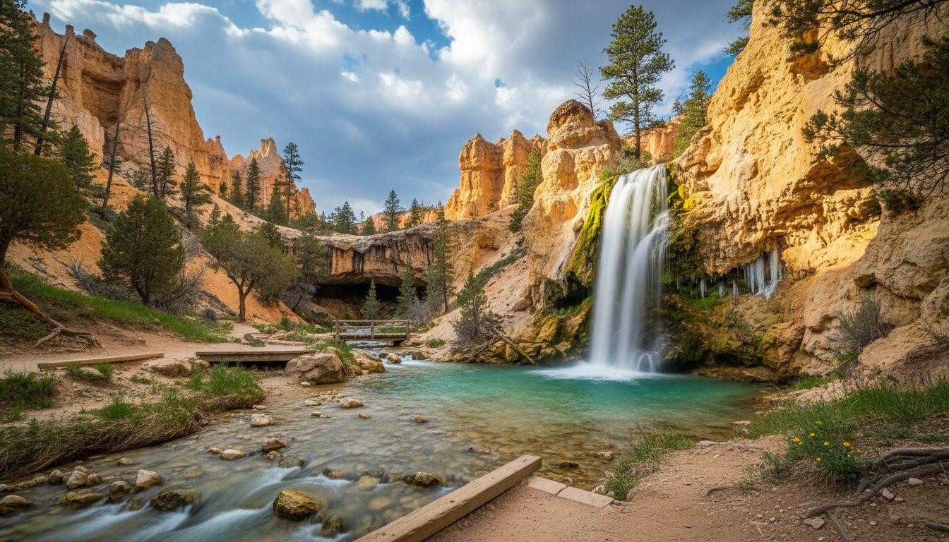 Better than Navajo Loop where 550 feet strain knees and Mossy Cave reaches waterfalls in 150 feet