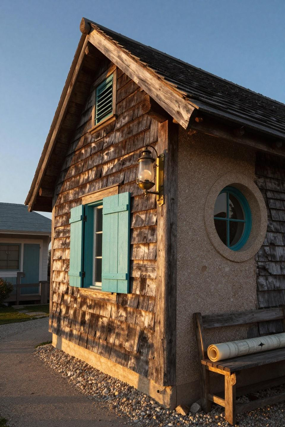 Bloxburg House Ideas Exterior - weathered cedar beach cottage
