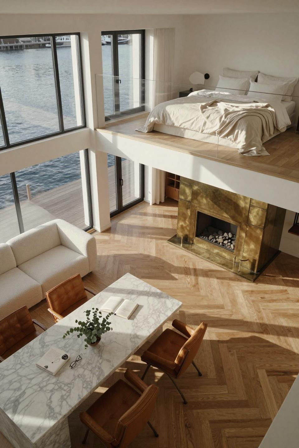 Bloxburg house plans - two-story overhead architectural view