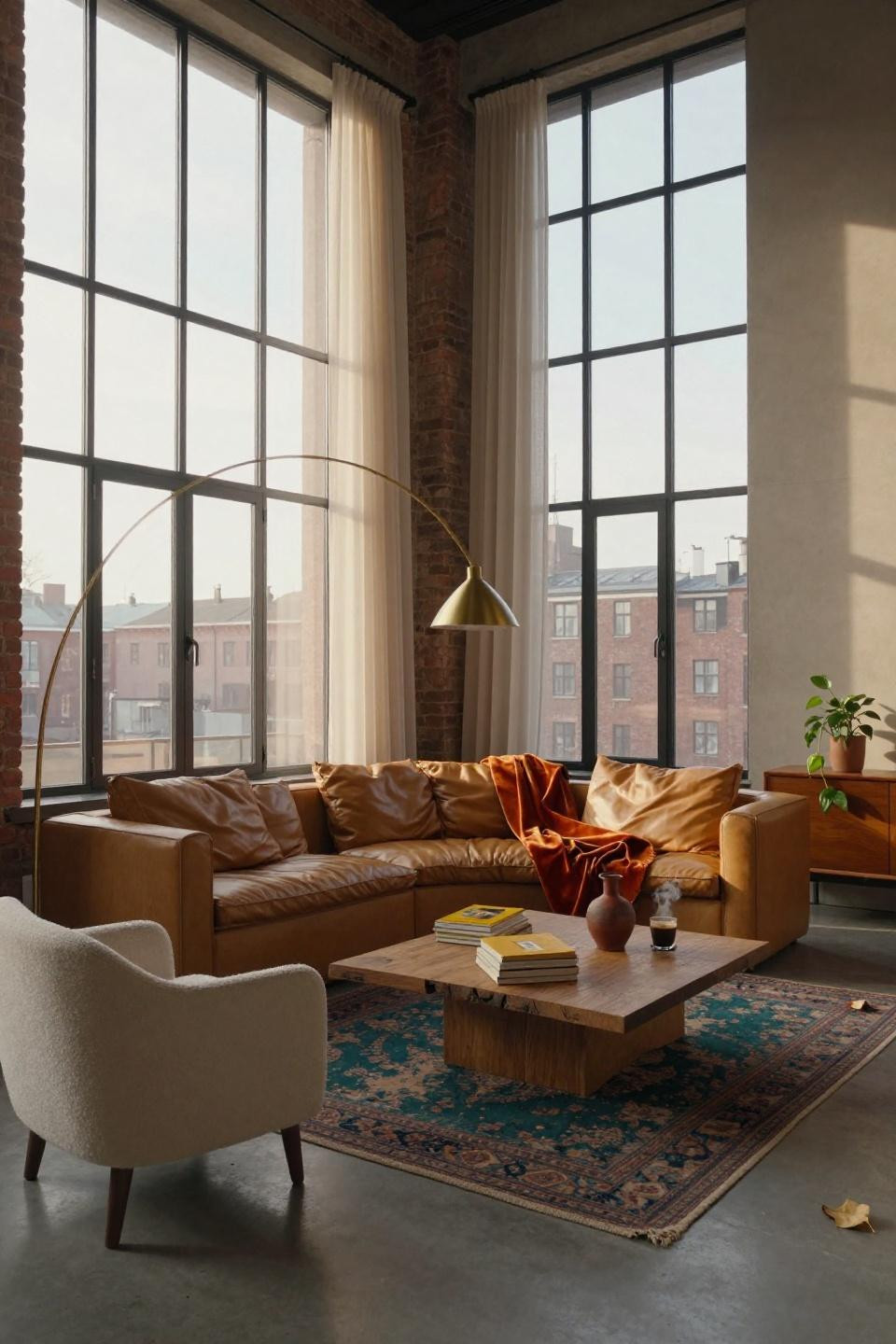 Bloxburg house plans - curved sectional living room