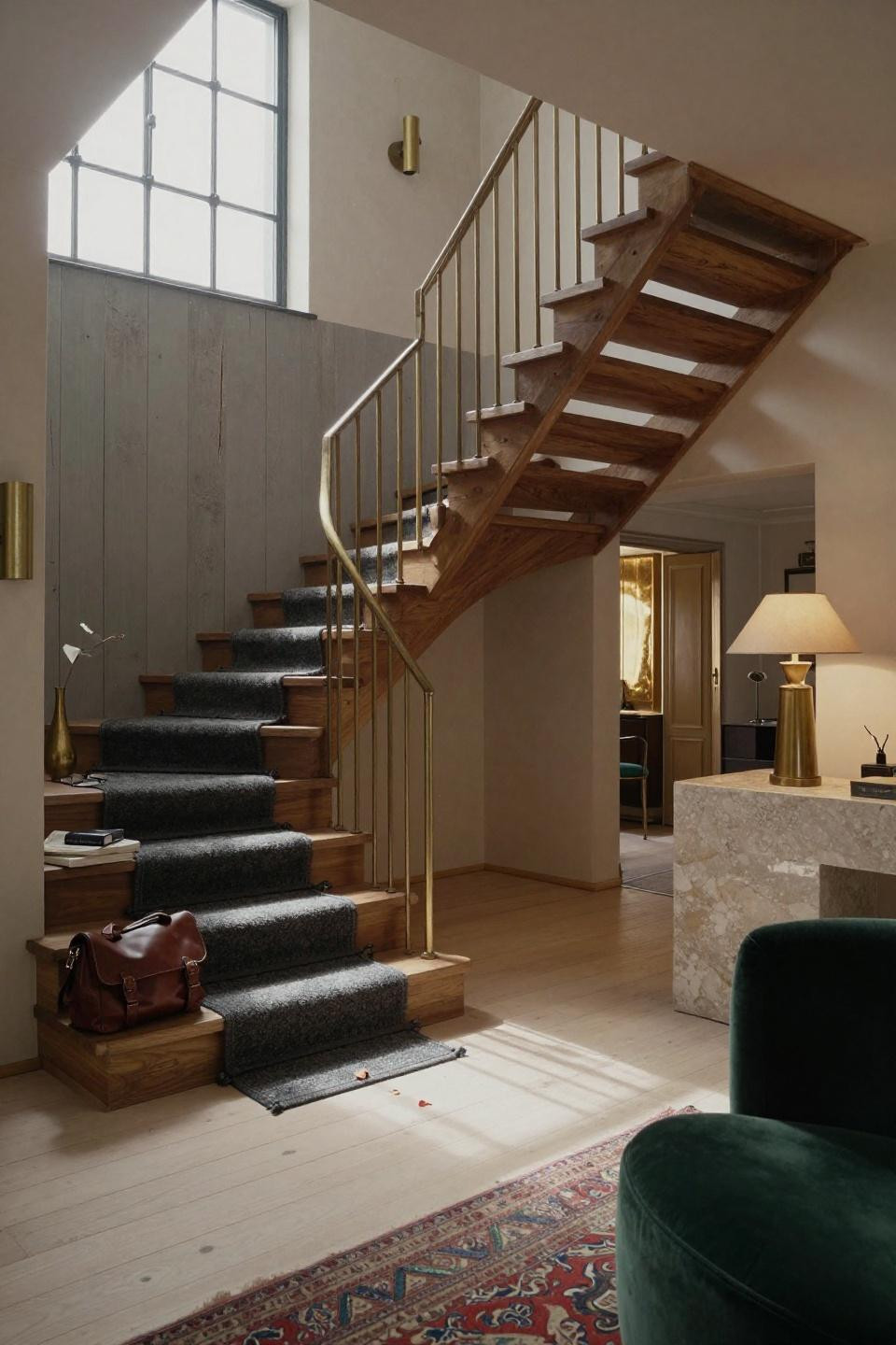 Bloxburg layout ideas 2 story - elegant entry with floating stairs