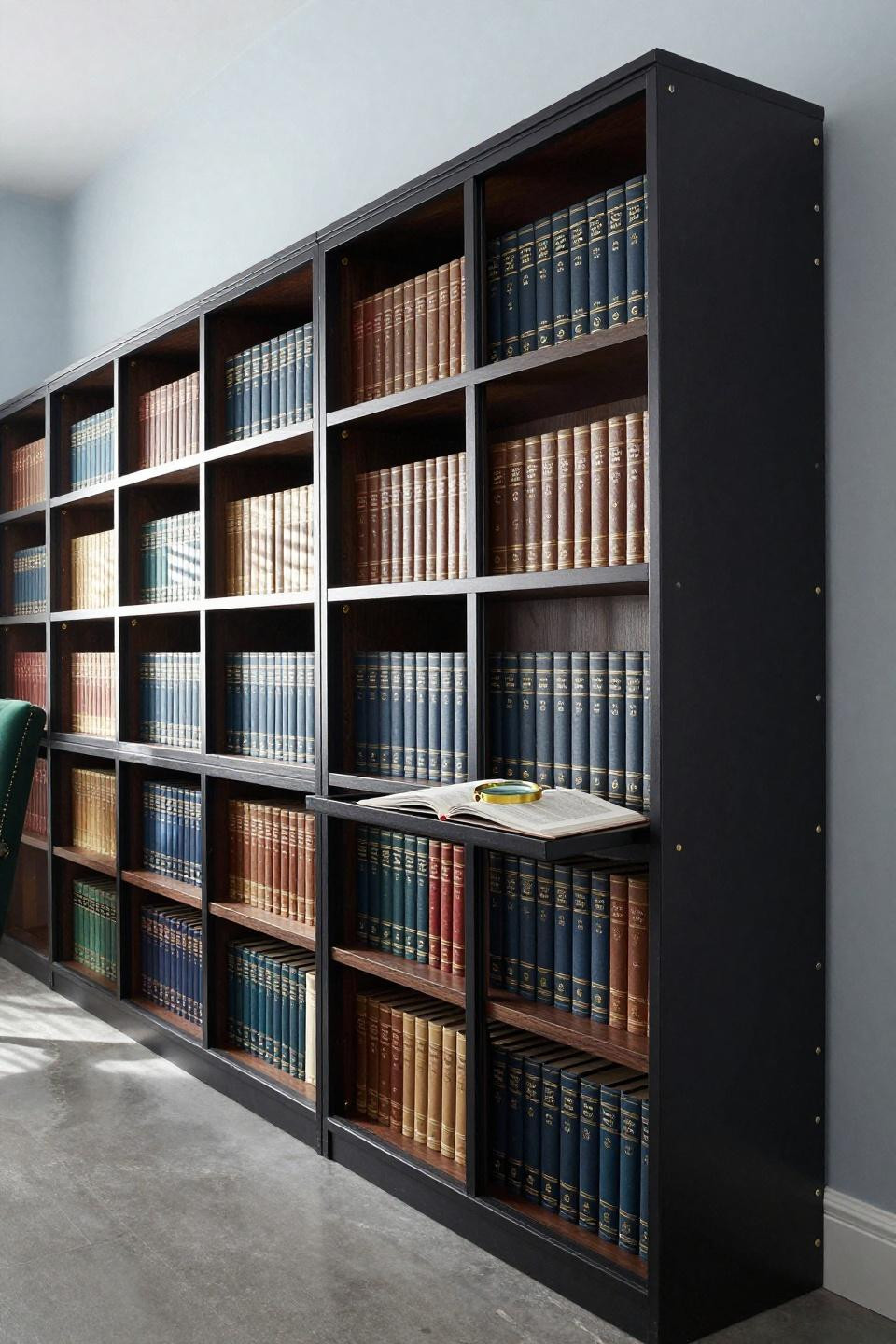 Bloxburg Office Room - blackened steel library framework