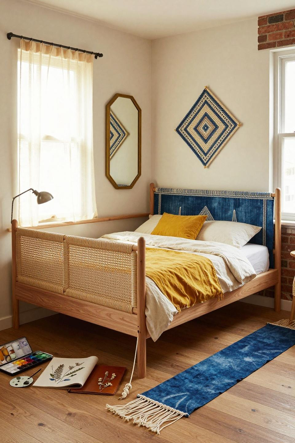 Twin Loft Bed Ideas For Small Rooms - bohemian loft bed with macrame