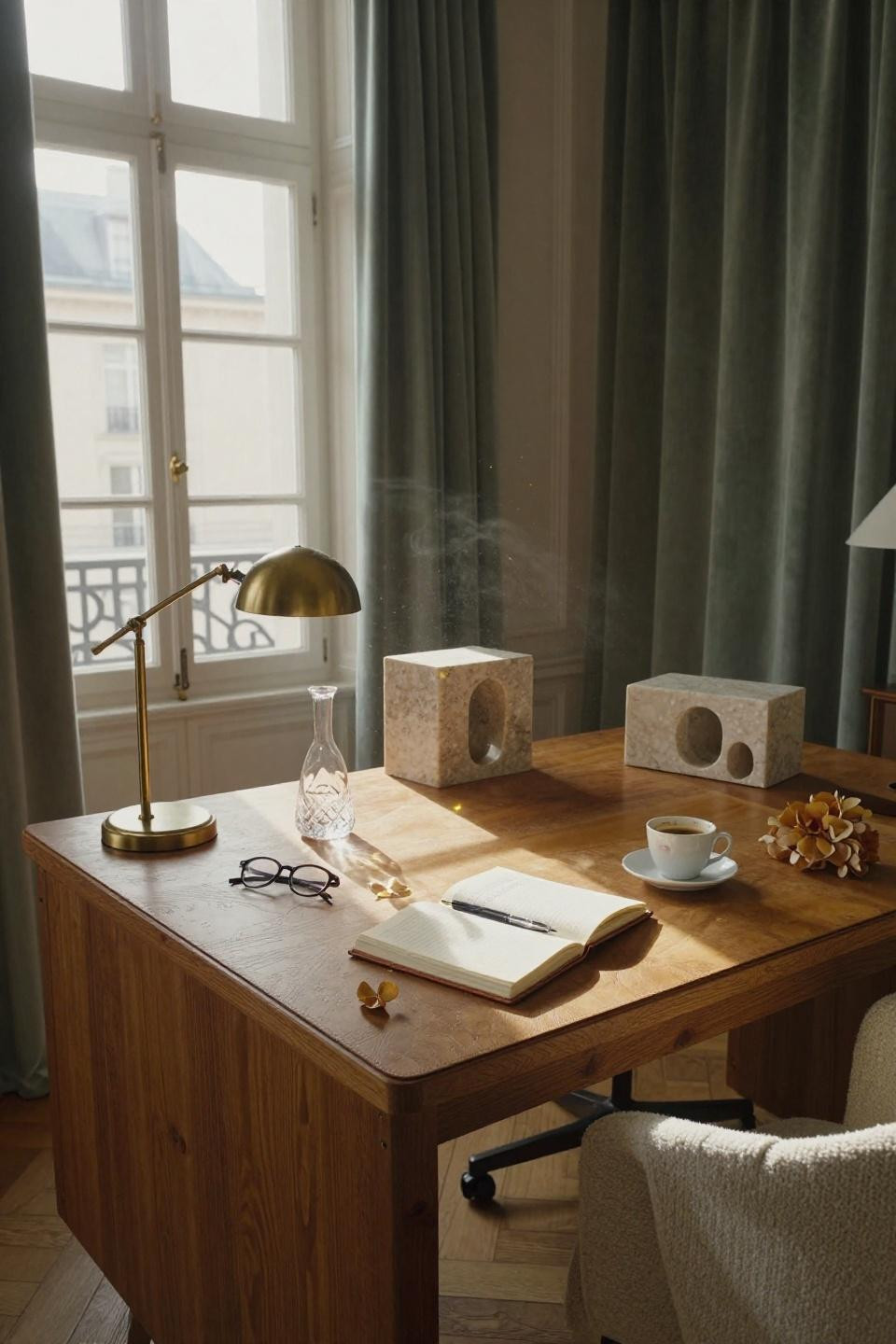 Office Job Aesthetic - Haussmann apartment with oak floors