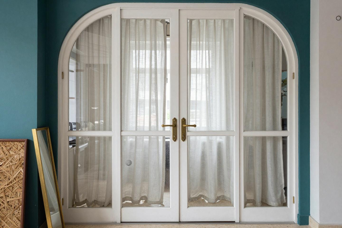 Double Front Door Ideas - glass doors with arched transom