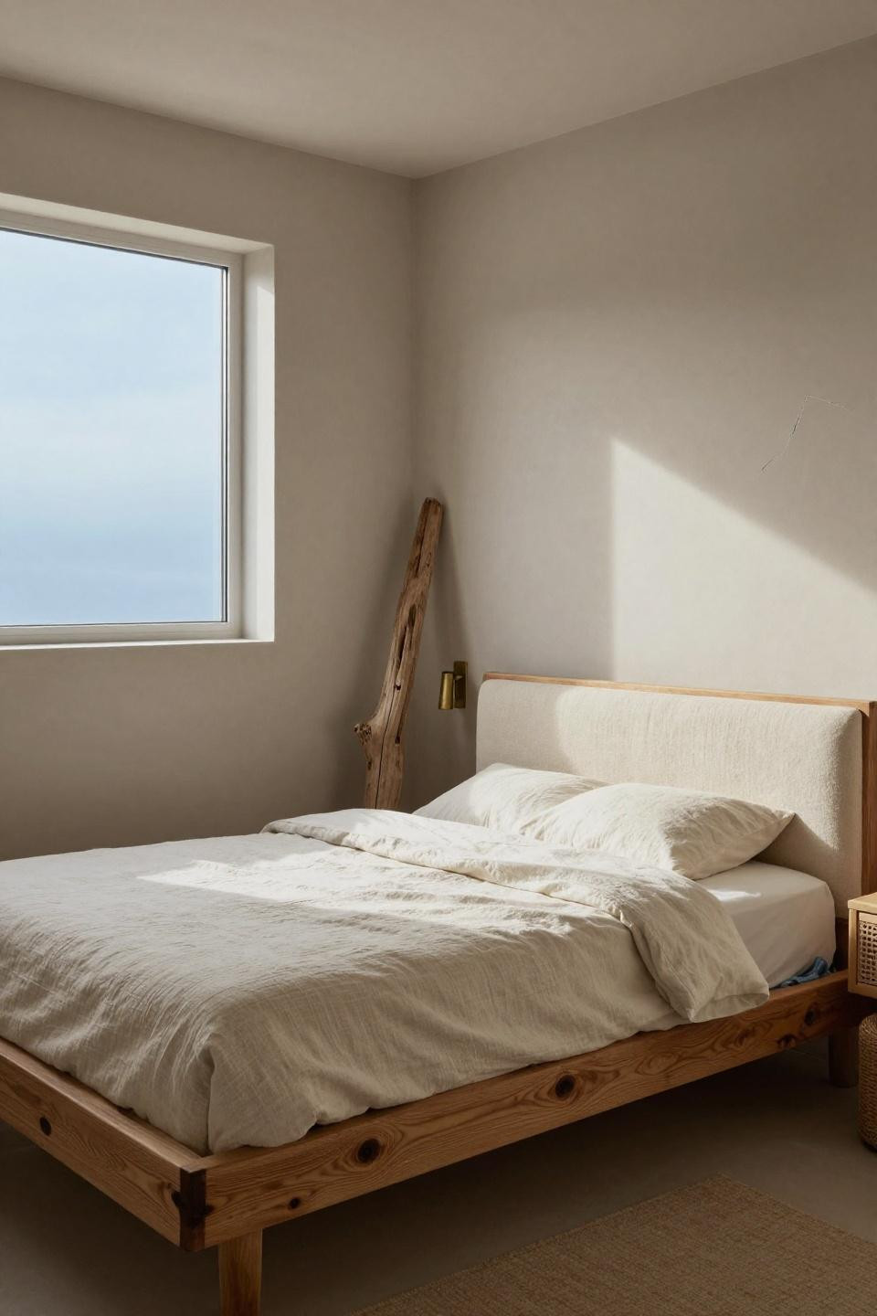 Warm Apartment Aesthetic - charred reclaimed timber with cream boucle