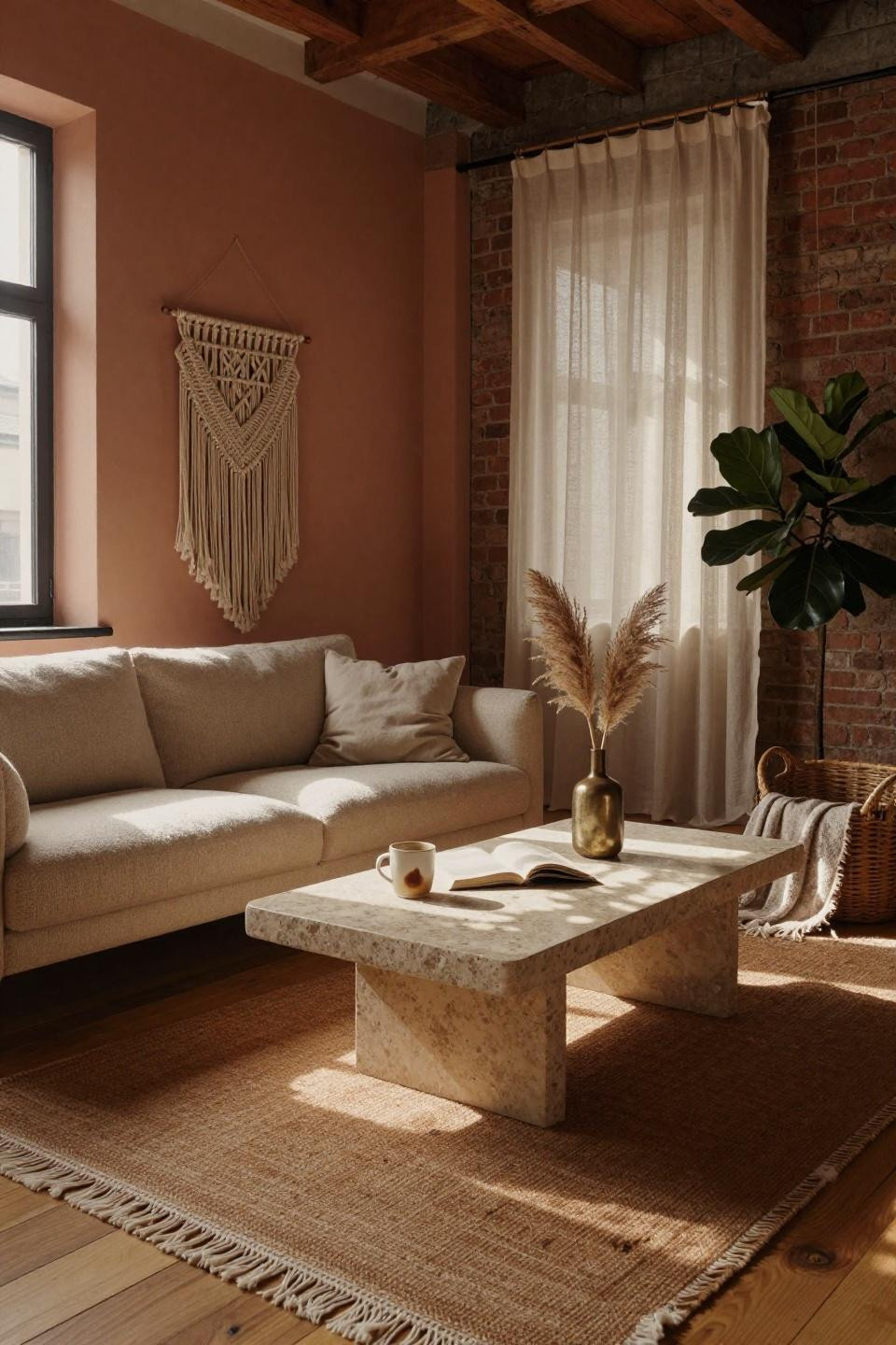 Scandinavian Interior - whitewashed timber with boho layers