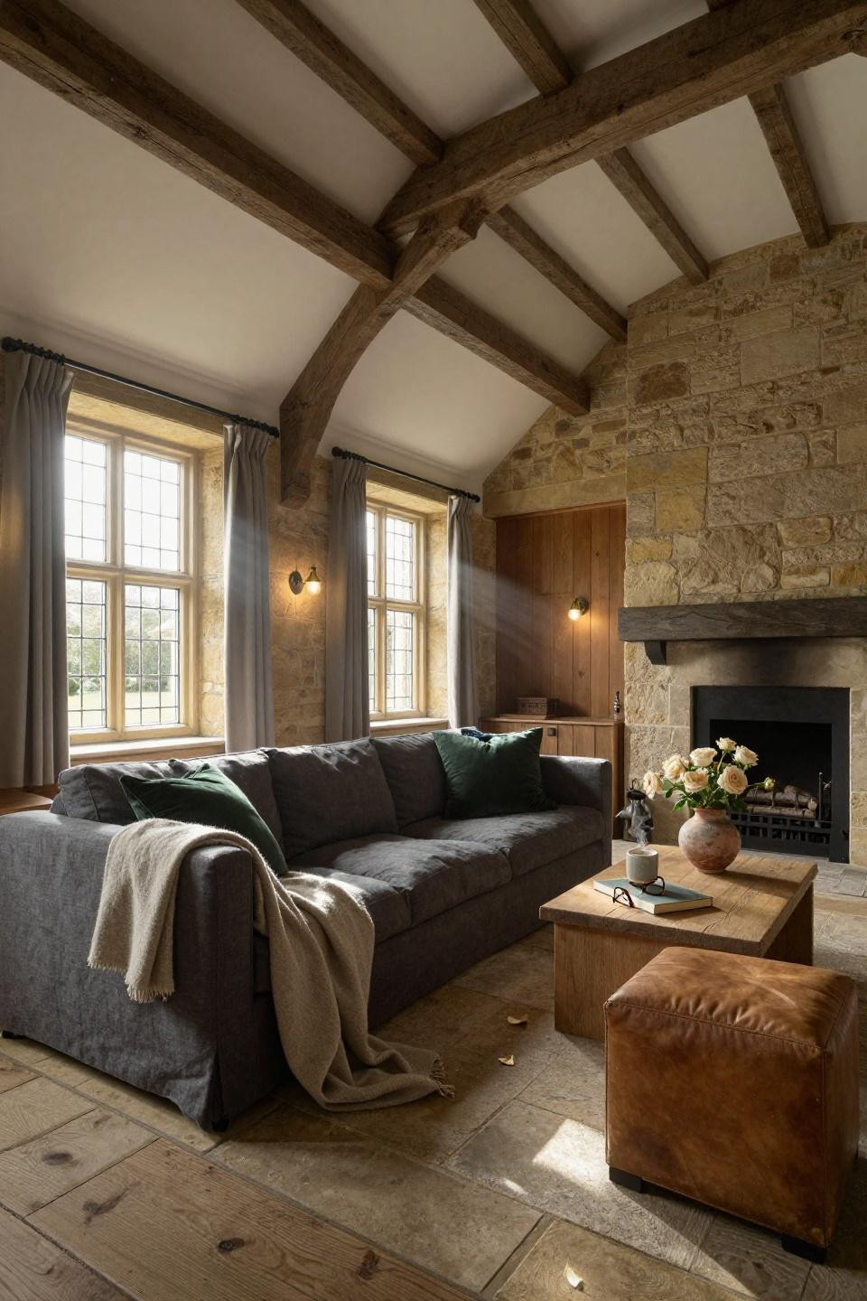 Modern English Cottage Interiors - minimalist Cotswolds restoration