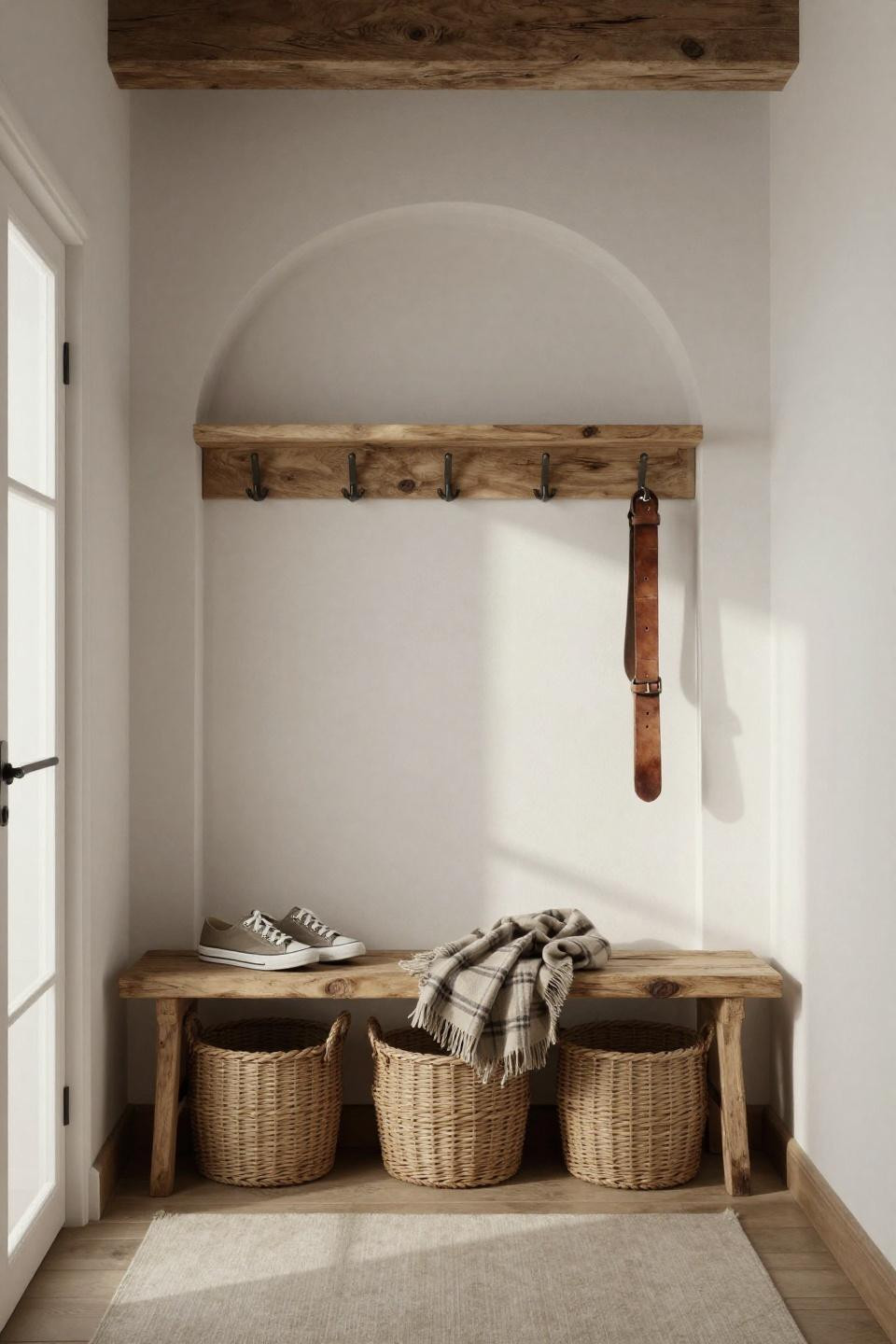 Diy Hall Tree Bench - reclaimed timber hall tree with iron hooks