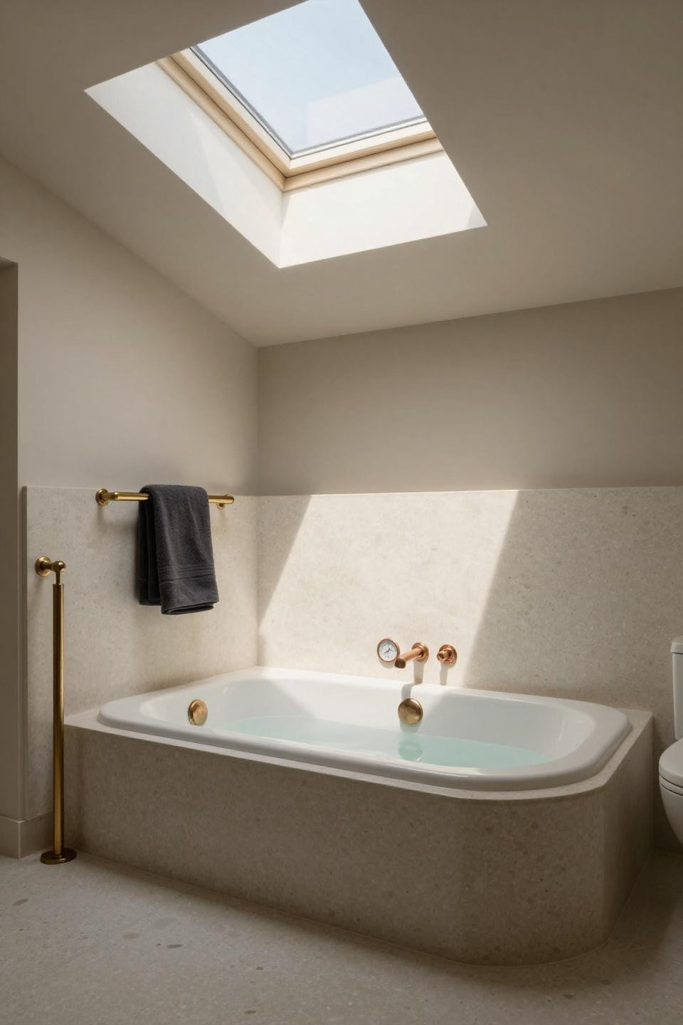 Beautiful Bathrooms - sunken slate-lined soaking basin with stepped ledges