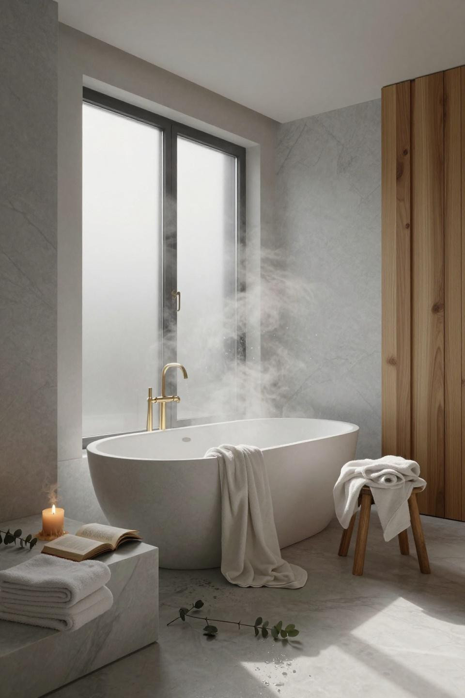 Bathroom Ideas Luxury - oval tub carved from travertine block