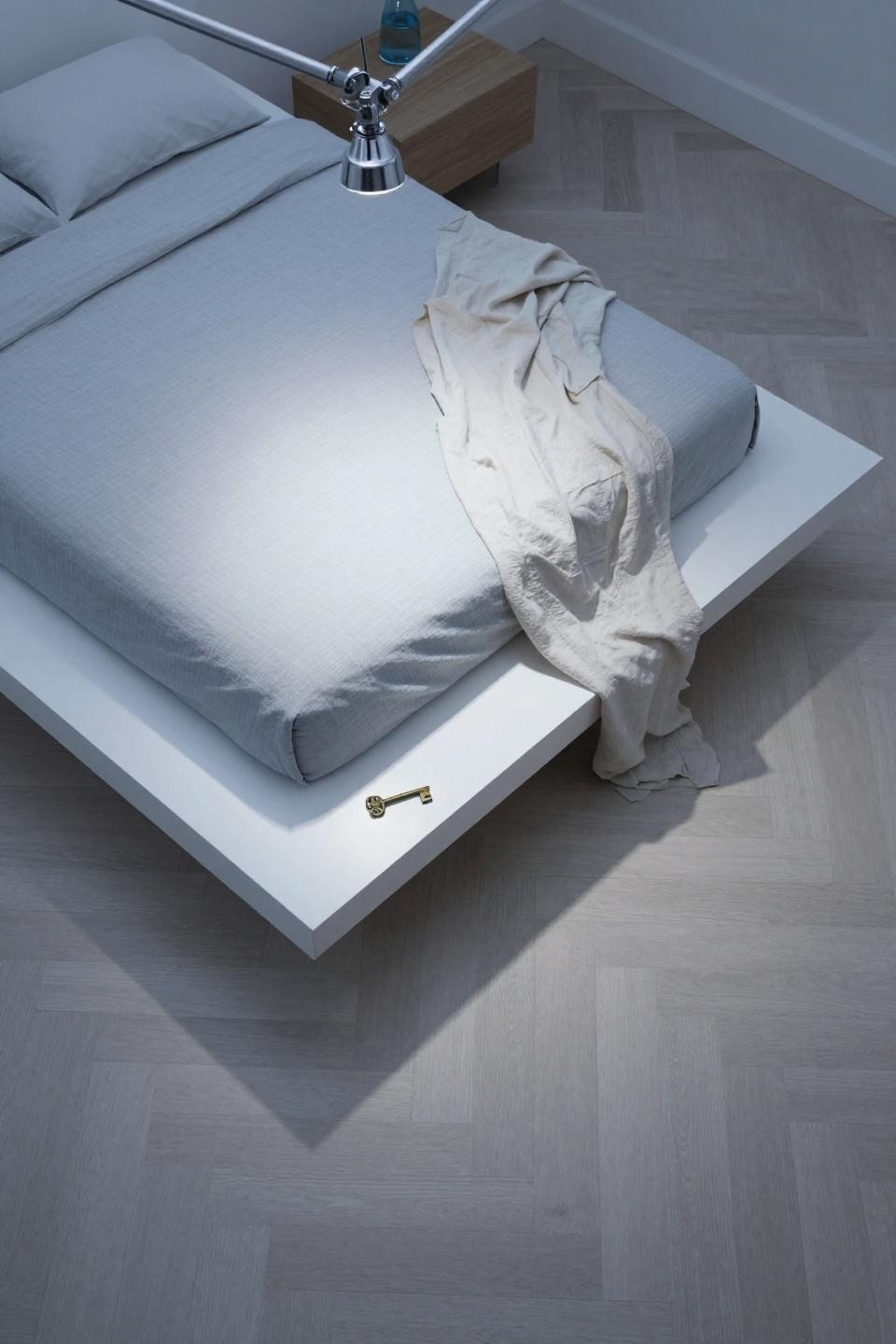 Modern Luxurious Bedrooms Classy - floating white lacquered platform bed