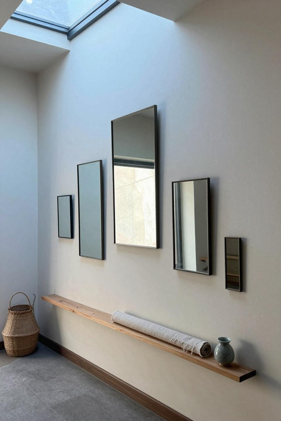 Home Mirror Decor - antique mercury glass mirrors in corridor