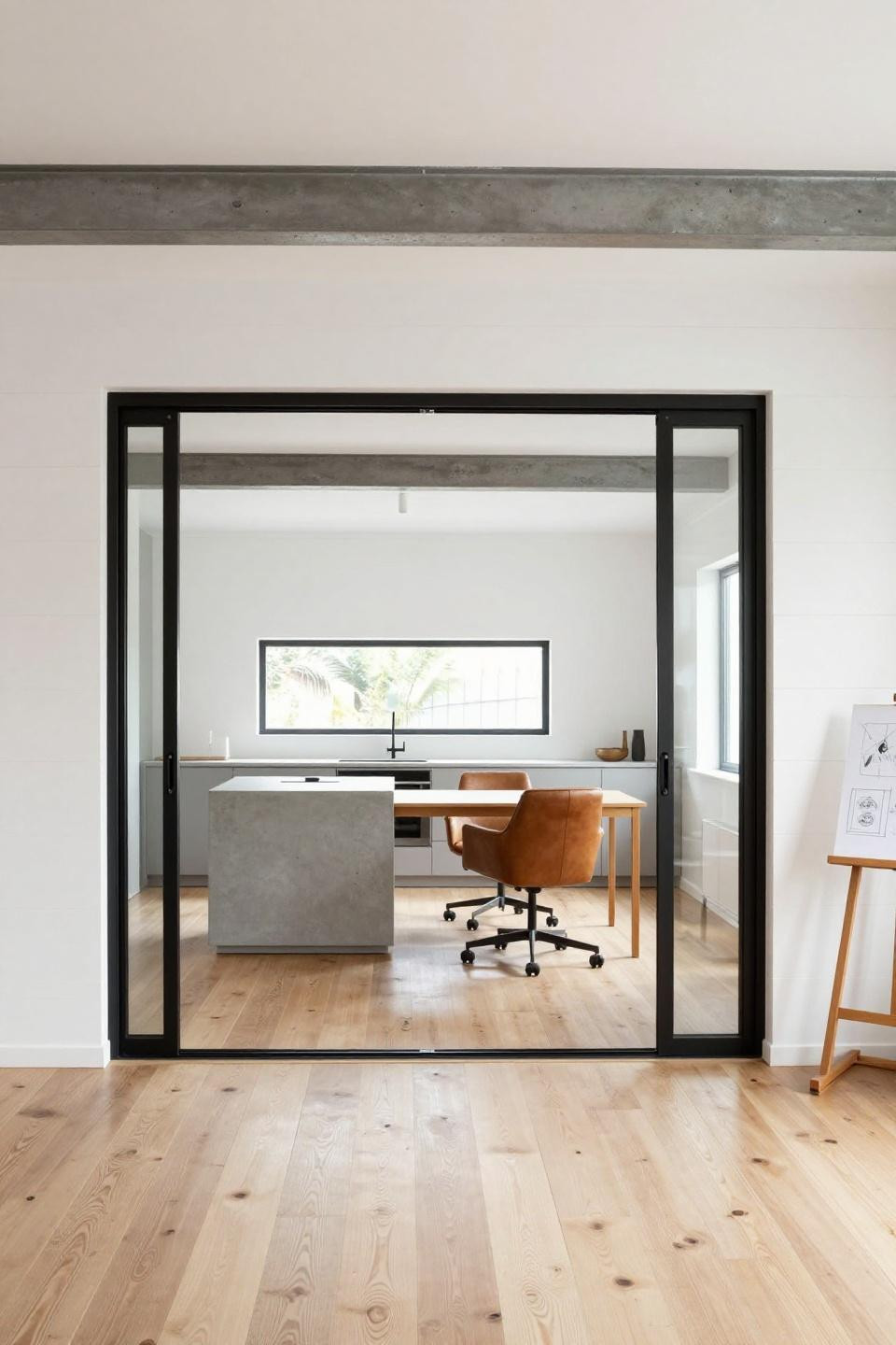 Barn designs ideas - minimalist barn conversion with glass sliding doors