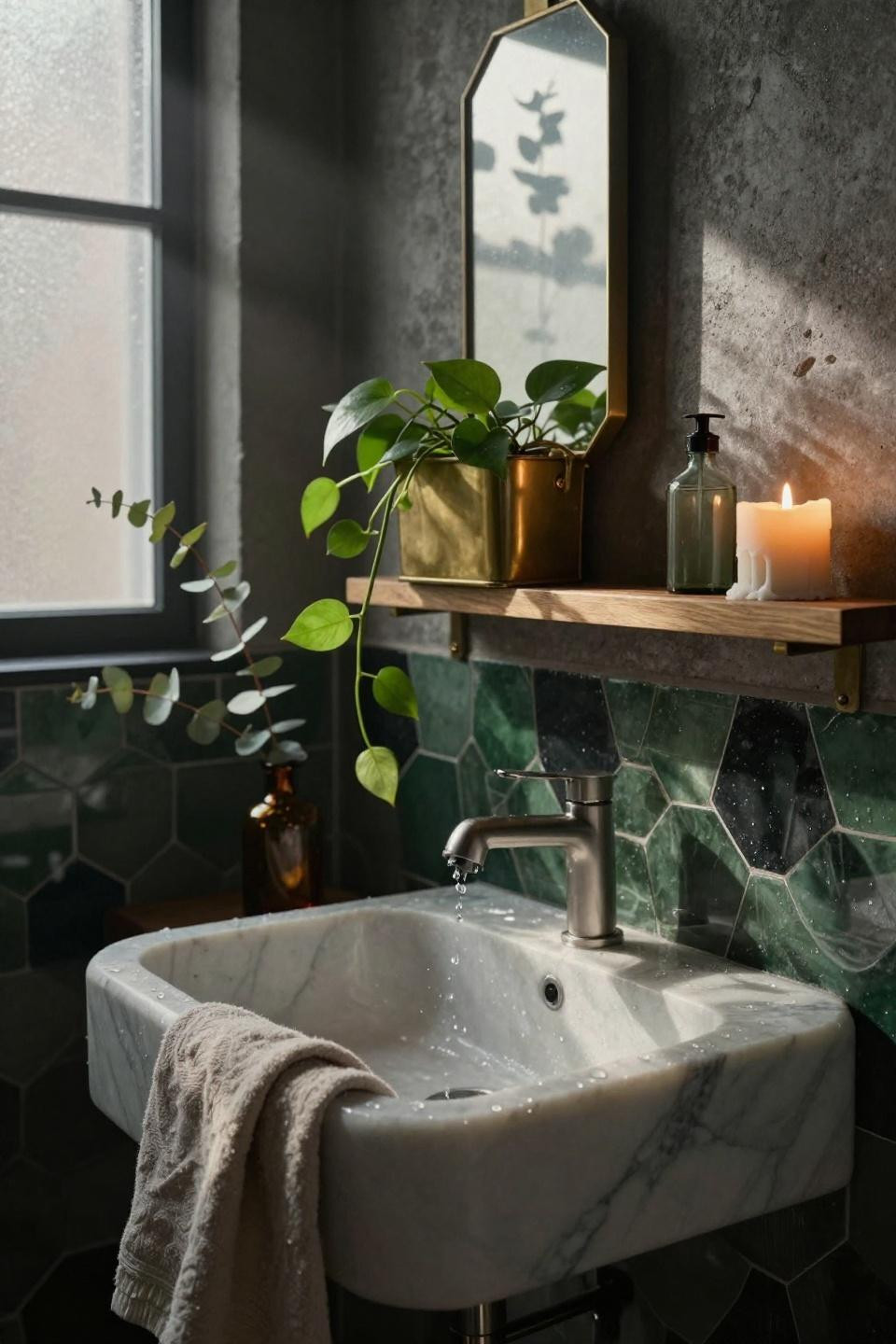 Modern Bathroom Ideas - hand-carved Carrara marble sink basin closeup