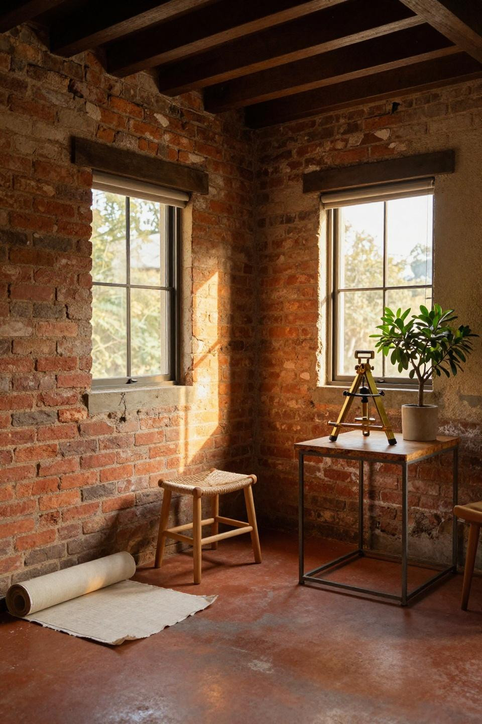 Enclosed porch ideas front entry - exposed brick wall sunroom