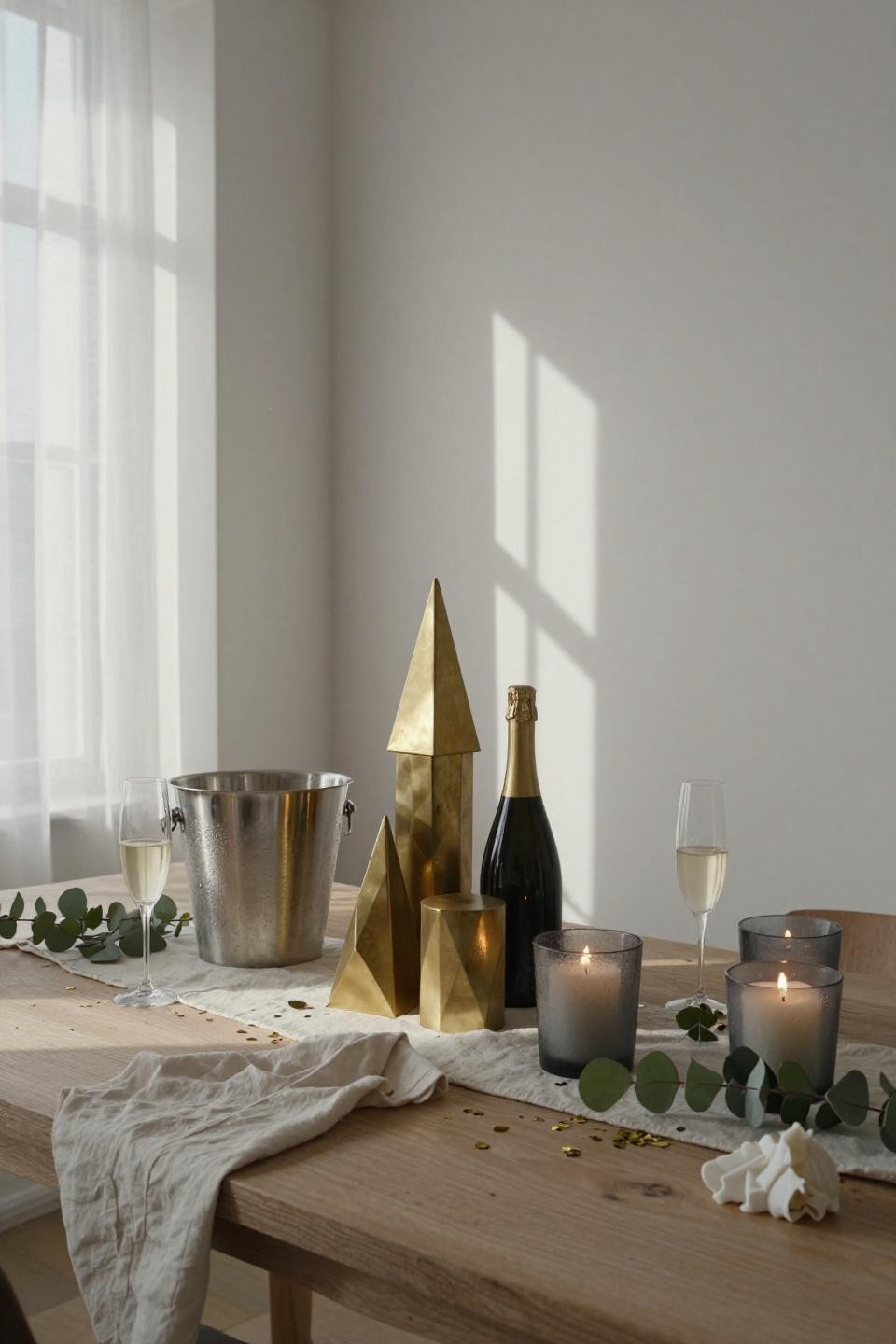 happy new year decoration - sculptural centerpiece