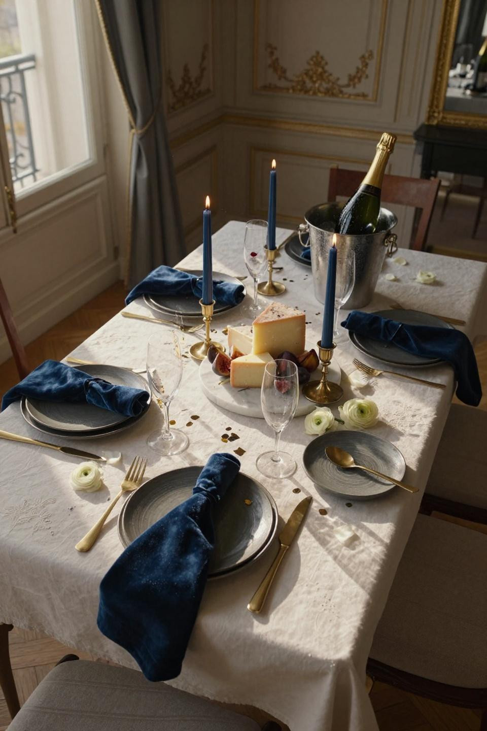 christmas table decorations - overhead styling