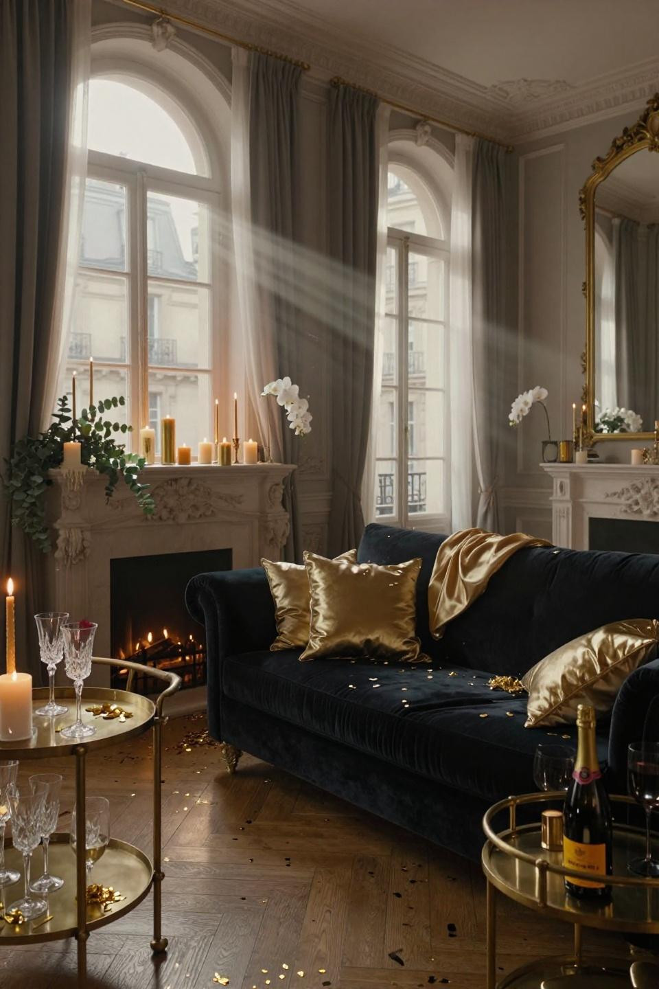 new year's eve decoration ideas - fireplace styling