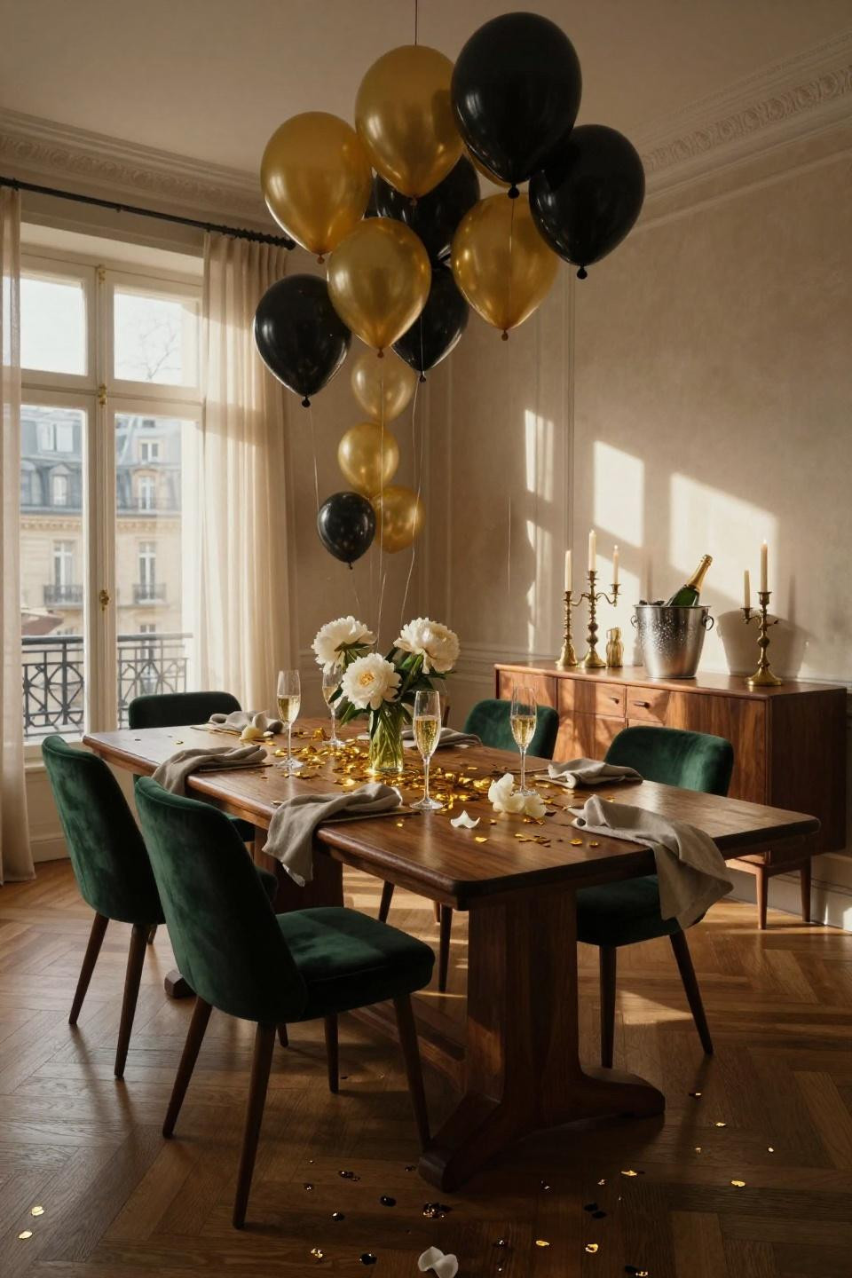 happy new year decoration - dramatic lighting setup