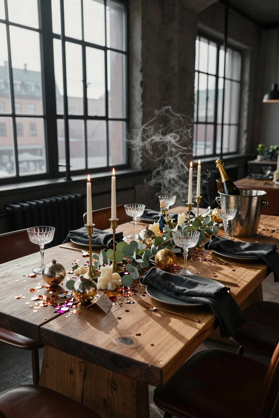 christmas party decorations - industrial loft