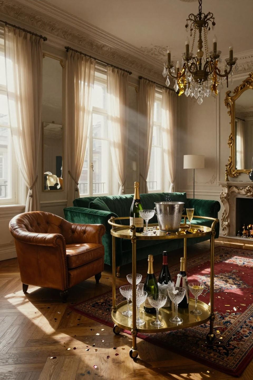 new year party decorations - eclectic Parisian